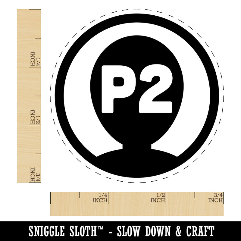 Player Two Person Indicator Gaming Icon Rubber Stamp for Stamping Crafting Planners