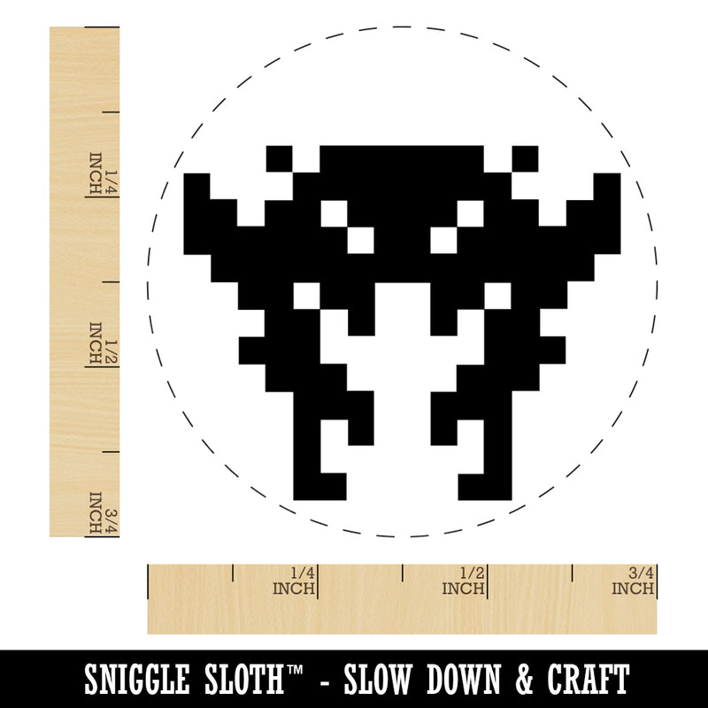 Retro Invaders from Space Crab Alien Rubber Stamp for Stamping Crafting Planners