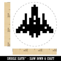 Retro Invaders from Space Rocket Ship Rubber Stamp for Stamping Crafting Planners