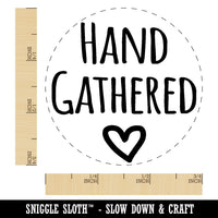 Hand Gathered with Heart Rubber Stamp for Stamping Crafting Planners