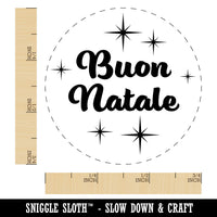 Buon Natale Merry Christmas Italian Starburst Rubber Stamp for Stamping Crafting Planners