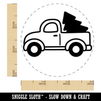 Cute Truck with Christmas Tree Rubber Stamp for Stamping Crafting Planners