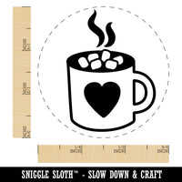 Hot Chocolate with Marshmallows Heart Mug Rubber Stamp for Stamping Crafting Planners
