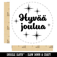 Hyvaa Joulua Merry Christmas Finnish Starburst Rubber Stamp for Stamping Crafting Planners