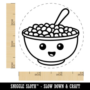 Kawaii Cute Bowl of Cereal Rubber Stamp for Stamping Crafting Planners