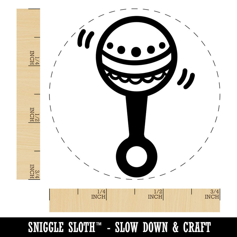 Baby Rattle Rubber Stamp for Stamping Crafting Planners