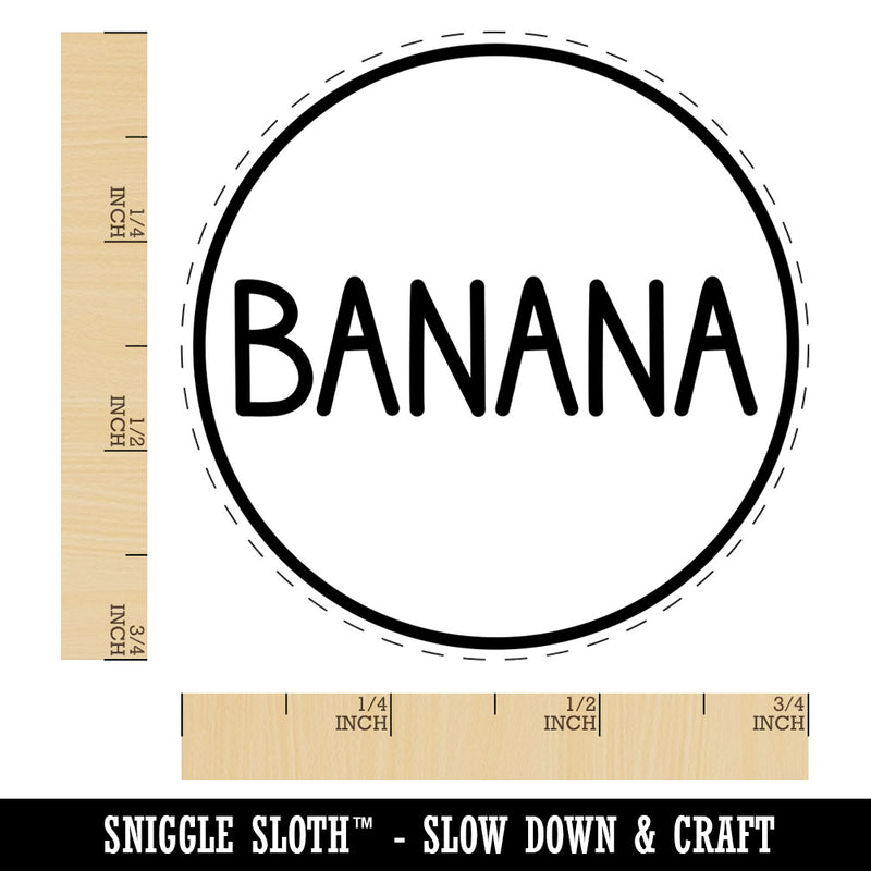 Banana Flavor Scent Rounded Text Rubber Stamp for Stamping Crafting Planners