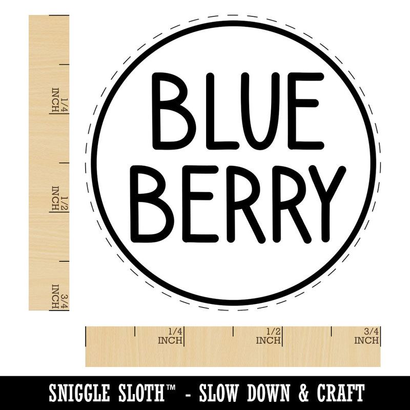 Blueberry Flavor Scent Rounded Text Rubber Stamp for Stamping Crafting Planners