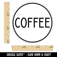 Coffee Flavor Scent Rounded Text Rubber Stamp for Stamping Crafting Planners