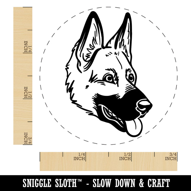 German Shepherd Dog Head Rubber Stamp for Stamping Crafting Planners