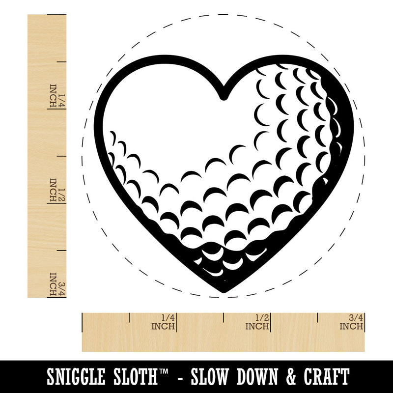 Heart Shaped Golf Ball Sports Rubber Stamp for Stamping Crafting Planners