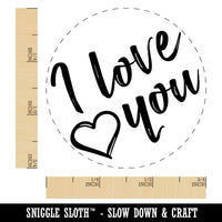 I Love You in English Heart Rubber Stamp for Stamping Crafting Planners