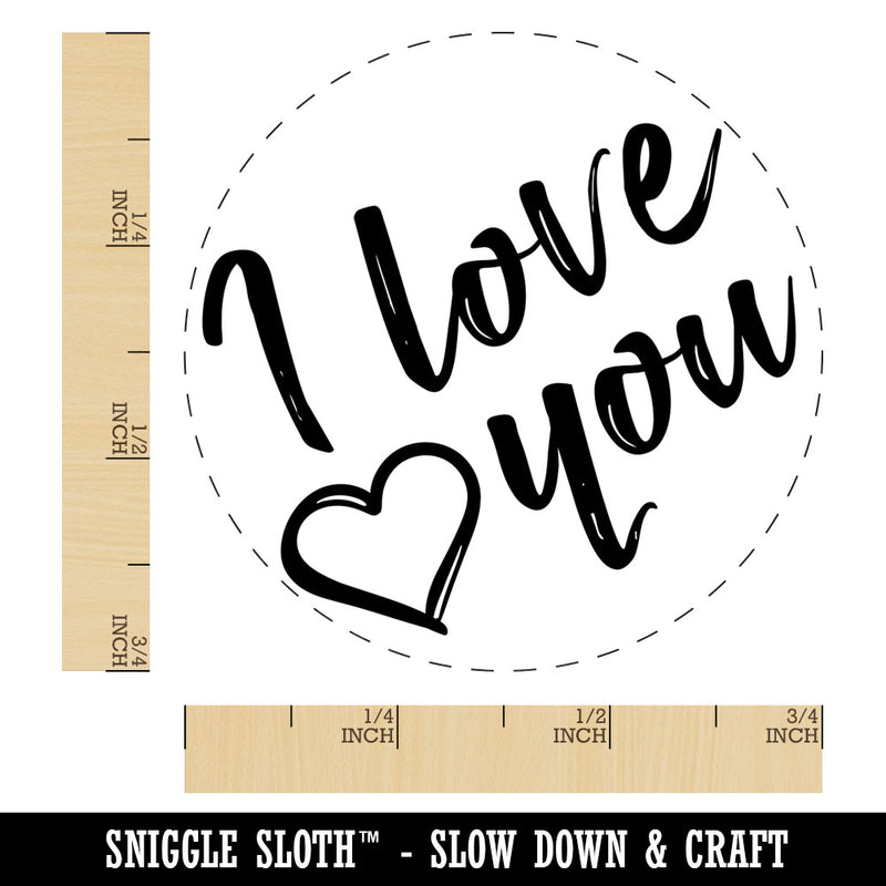 I Love You in English Heart Rubber Stamp for Stamping Crafting Planners
