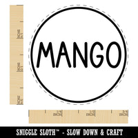 Mango Flavor Scent Rounded Text Fruit Rubber Stamp for Stamping Crafting Planners