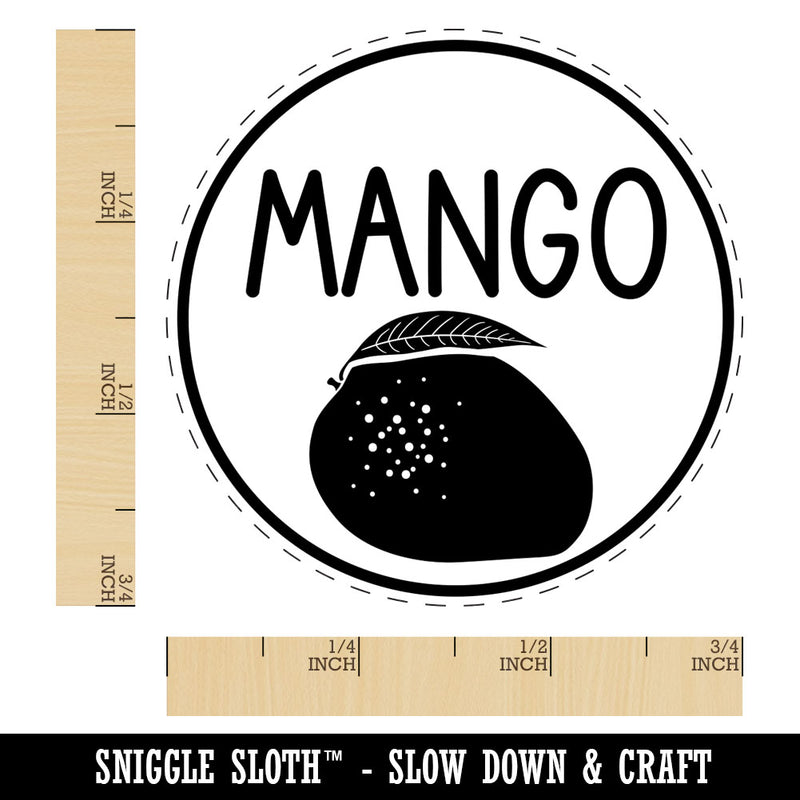 Mango Text with Image Flavor Scent Fruit Rubber Stamp for Stamping Crafting Planners