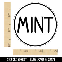 Mint Flavor Scent Rounded Text Herb Rubber Stamp for Stamping Crafting Planners