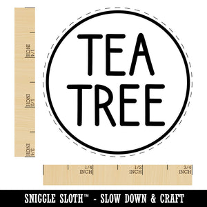 Tea Tree Flavor Scent Rounded Text Oil Rubber Stamp for Stamping Crafting Planners