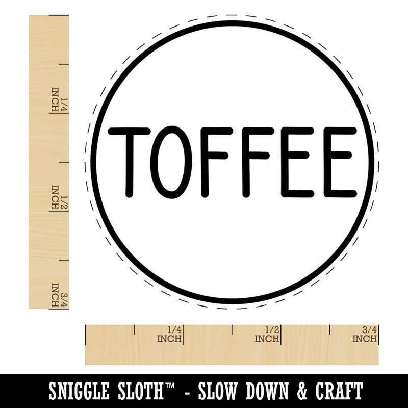 Toffee Flavor Scent Rounded Text Rubber Stamp for Stamping Crafting Planners