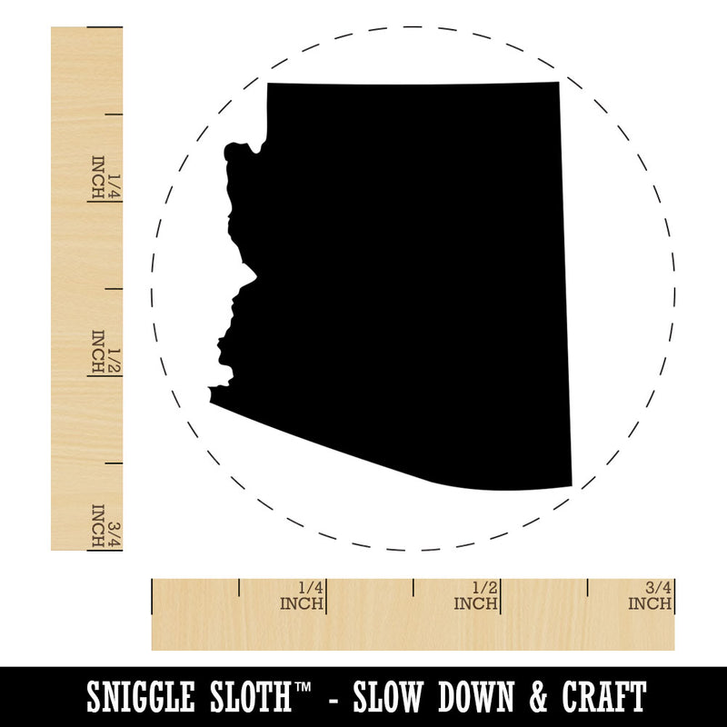 Arizona State Silhouette Rubber Stamp for Stamping Crafting Planners