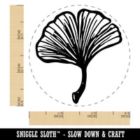 Hand Drawn Ginkgo Leaf Doodle Rubber Stamp for Stamping Crafting Planners