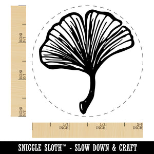 Hand Drawn Ginkgo Leaf Doodle Rubber Stamp for Stamping Crafting Planners