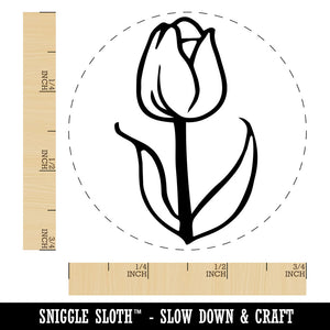 Hand Drawn Tulip Flower Doodle Rubber Stamp for Stamping Crafting Planners