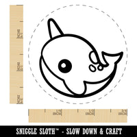 Kawaii Narwhal Rubber Stamp for Stamping Crafting Planners