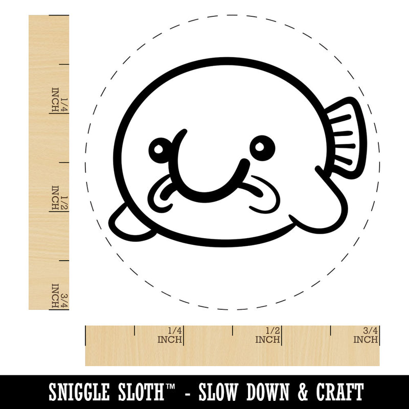 Kawaii Sad Blobfish Rubber Stamp for Stamping Crafting Planners