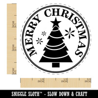 Merry Christmas Holiday Evergreen Tree Rubber Stamp for Stamping Crafting Planners