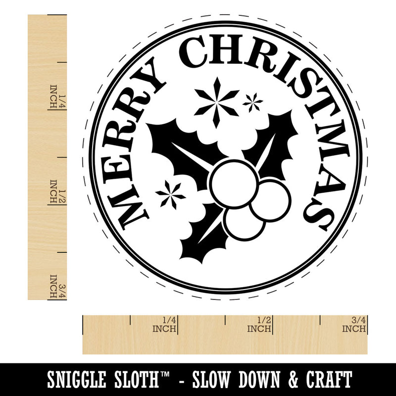 Merry Christmas Holiday Holly Berry Leaf Rubber Stamp for Stamping Crafting Planners
