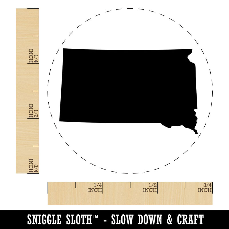 South Dakota State Silhouette Rubber Stamp for Stamping Crafting Planners