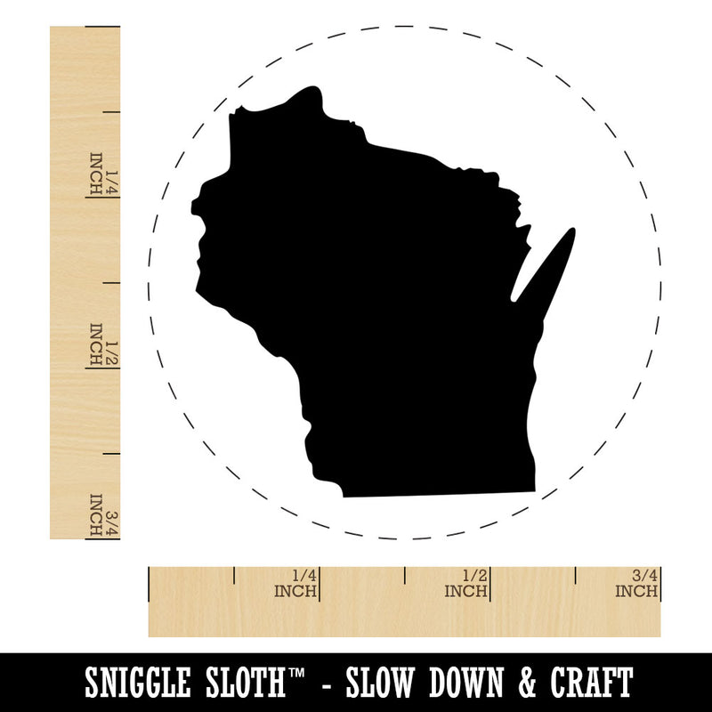 Wisconsin State Silhouette Rubber Stamp for Stamping Crafting Planners