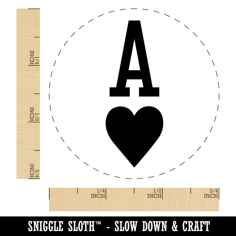 Ace of Hearts Card Suit Rubber Stamp for Stamping Crafting Planners