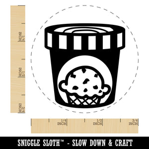 Carton Pint Gallon of Ice Cream Dessert Rubber Stamp for Stamping Crafting Planners