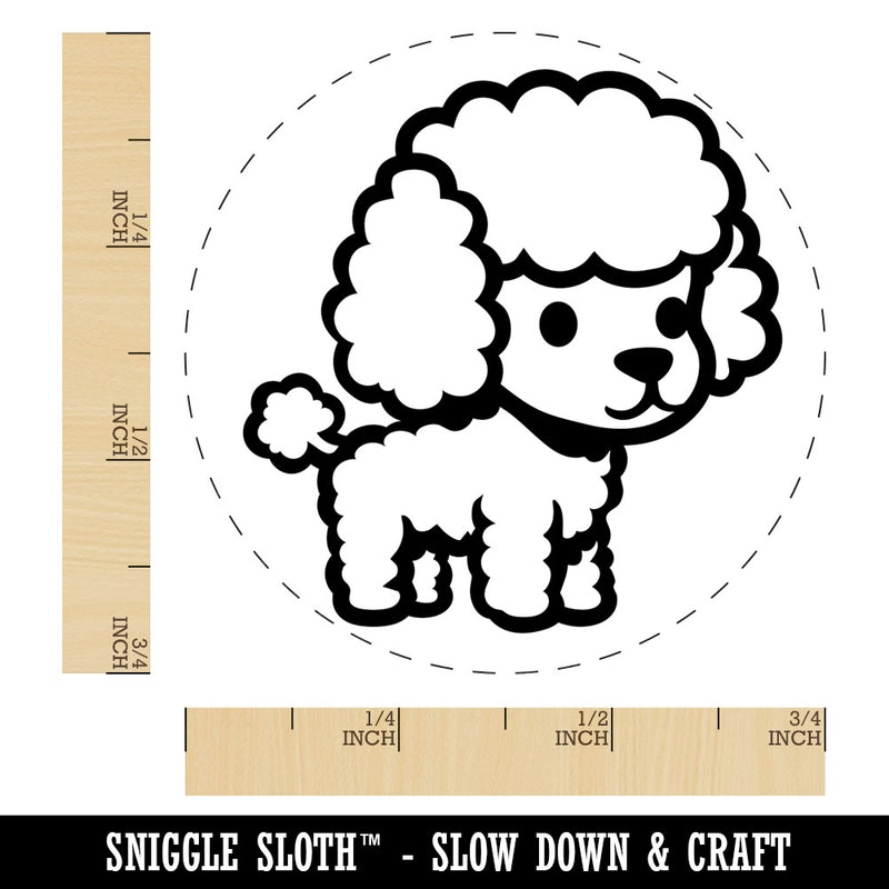 Cute and Fluffy Poodle Dog Rubber Stamp for Stamping Crafting Planners