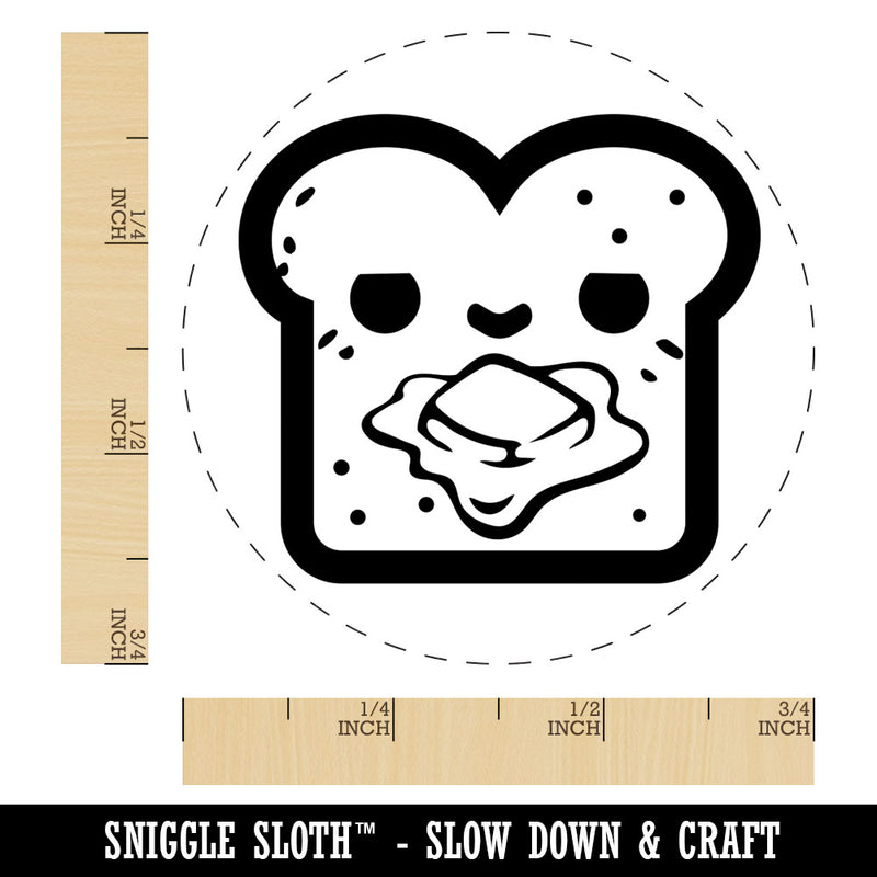 Cute and Kawaii Buttered Toast Bread Rubber Stamp for Stamping Crafting Planners