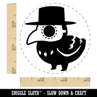 Cute Chibi Raven with Plague Doctor Mask Rubber Stamp for Stamping Crafting Planners