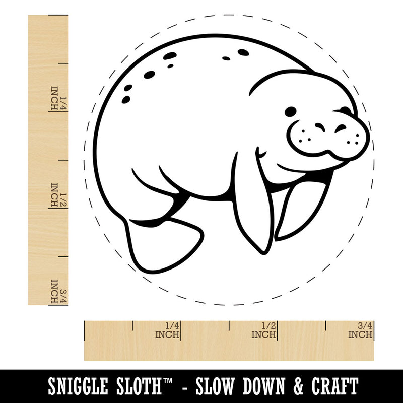 Cute Chubby Manatee Rubber Stamp for Stamping Crafting Planners