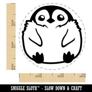 Cute Fluffy Baby Penguin Rubber Stamp for Stamping Crafting Planners