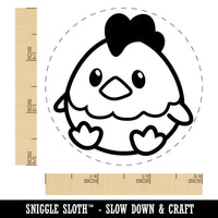 Cute Sitting Chicken Rubber Stamp for Stamping Crafting Planners