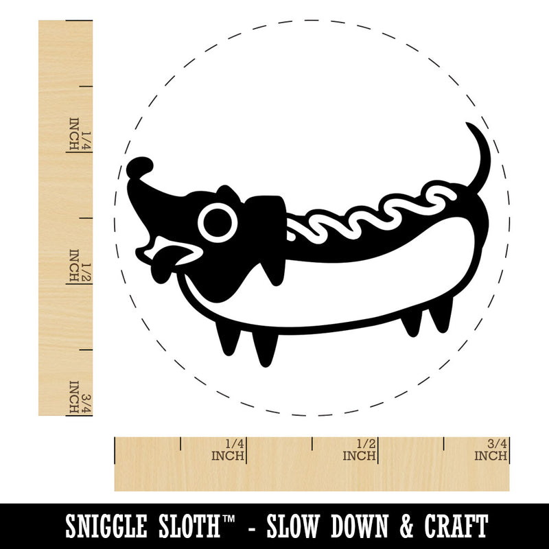 Dachshund Wiener Dog Hotdog Rubber Stamp for Stamping Crafting Planners