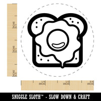 Delicious Eggs on Toast Bread Rubber Stamp for Stamping Crafting Planners