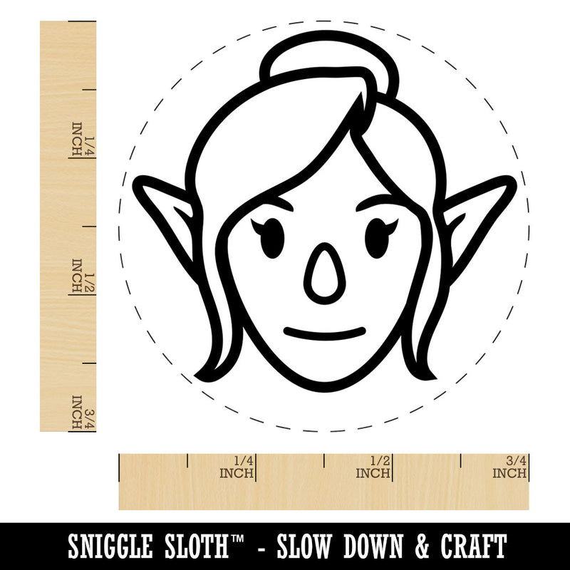 Elf Female Character Face Rubber Stamp for Stamping Crafting Planners