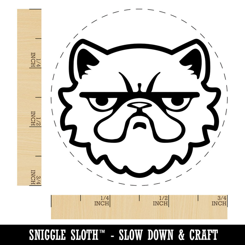 Grumpy Persian Cat Face Rubber Stamp for Stamping Crafting Planners