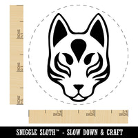 Kitsune Japanese Fox Mask Rubber Stamp for Stamping Crafting Planners
