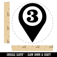 Map Location 3 Marker Rubber Stamp for Stamping Crafting Planners