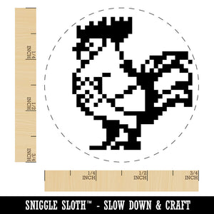 Pixel Rooster Chicken Rubber Stamp for Stamping Crafting Planners