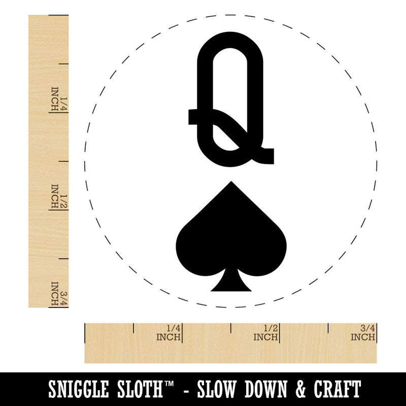 Queen of Spades Card Suit Rubber Stamp for Stamping Crafting Planners