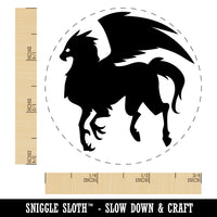 Regal Hippogriff Fantasy Silhouette Rubber Stamp for Stamping Crafting Planners