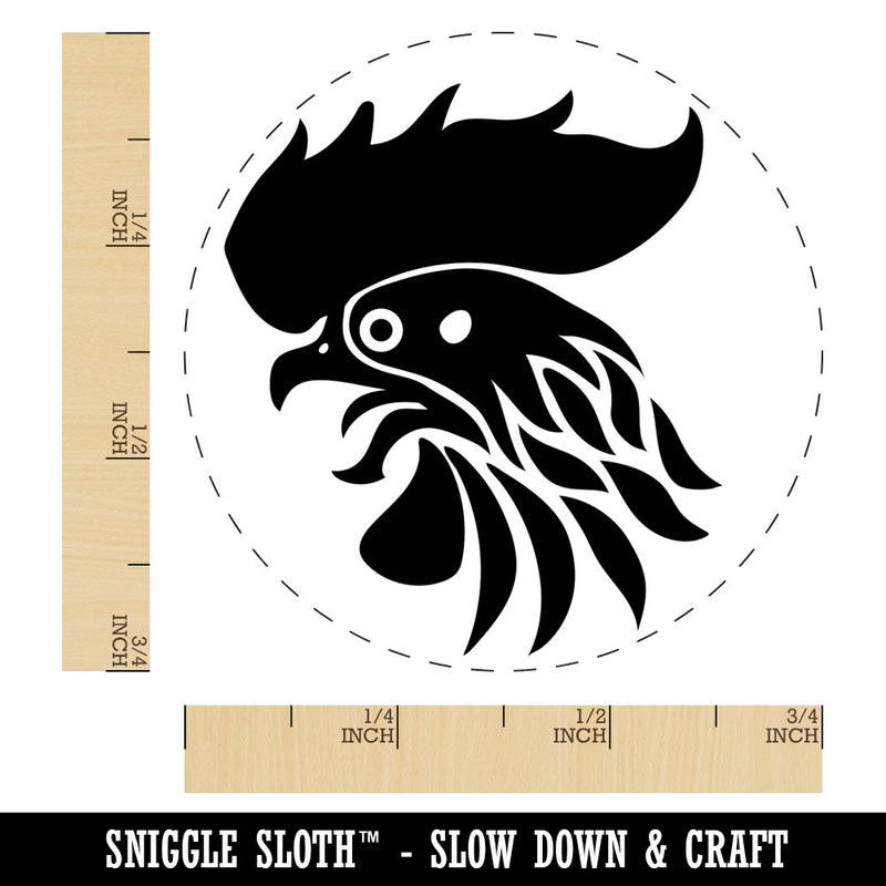 Wild Rooster Head Rubber Stamp for Stamping Crafting Planners